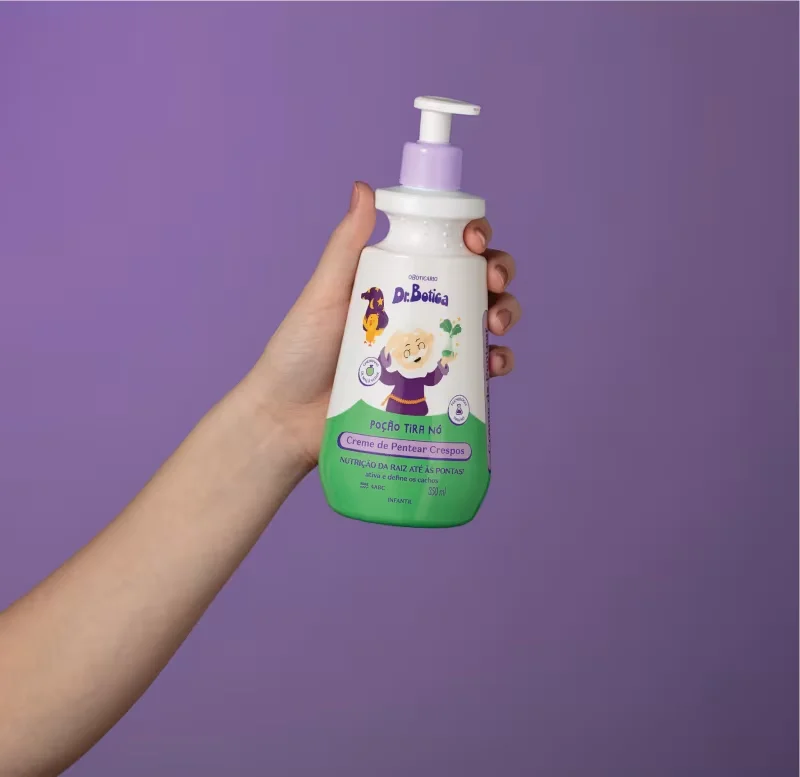Creme Para Pentear Infantil Cabelos Crespos 4 ABC Dr.Botica Poção Tira Nó 350ml