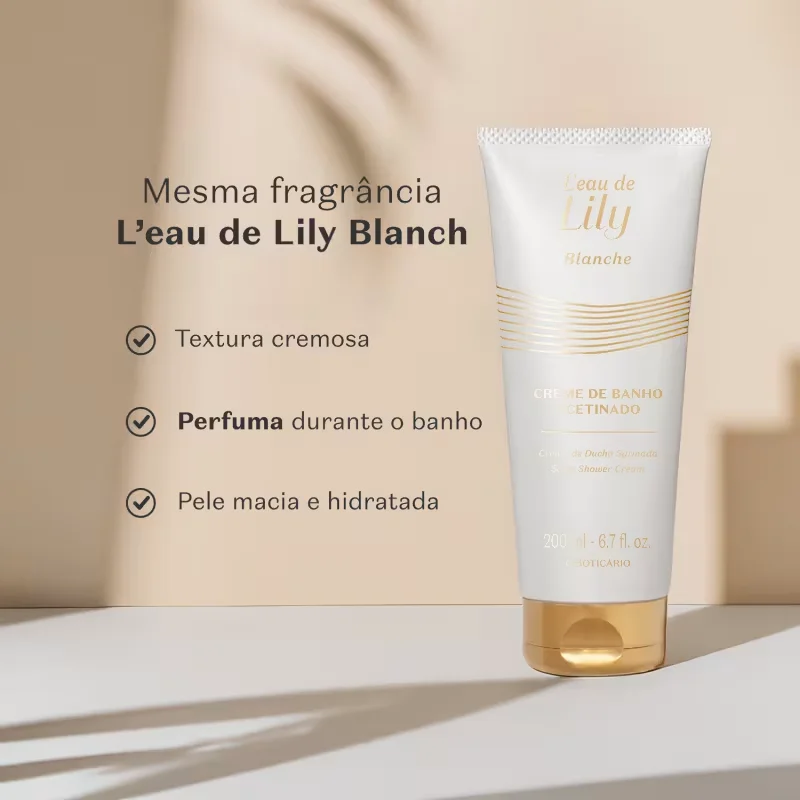 Creme de banho Acetinado Corporal L’eau de Lily Blanche 200ml