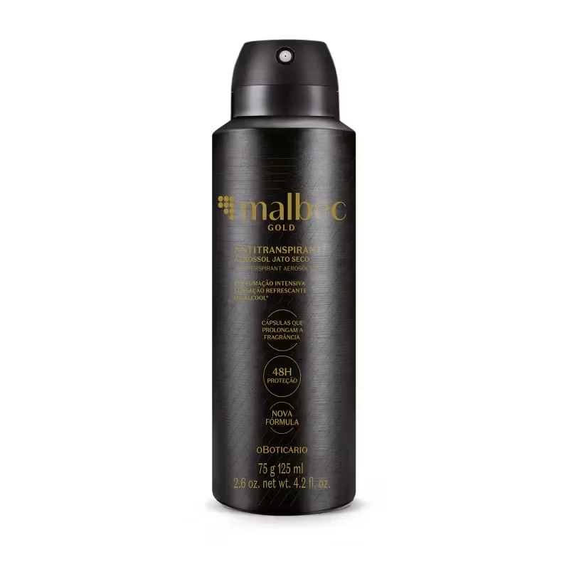 Desodorante Antitranspirante Aerossol Malbec Gold 75g/125ml