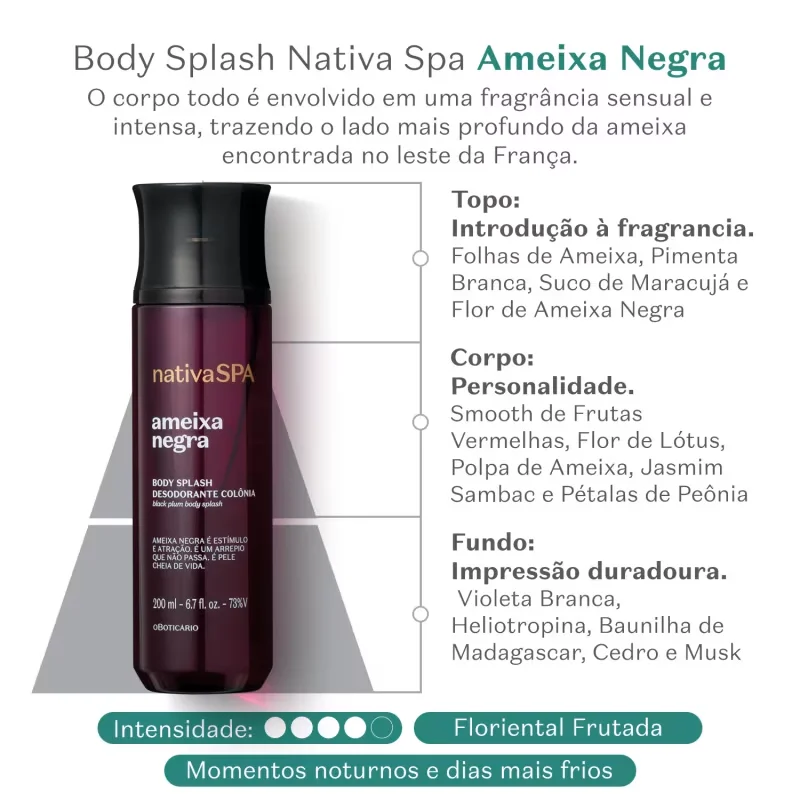Desodorante Colônia Body Splash Nativa SPA Ameixa Negra 200ml