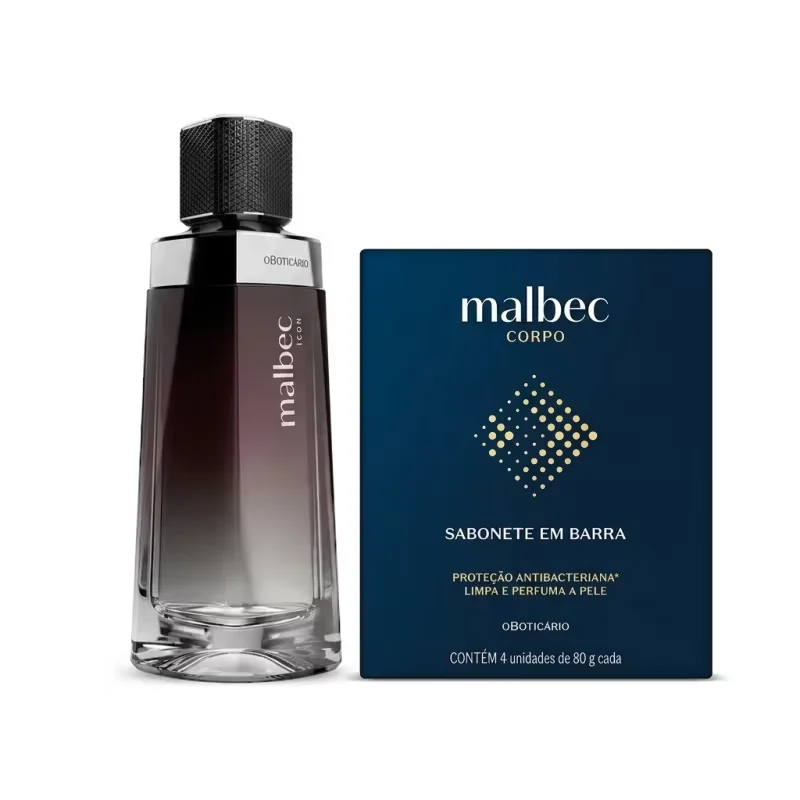 Desodorante Colônia Malbec Icon 100ml + Kit Sabonetes Em Barra Malbec 4x80g