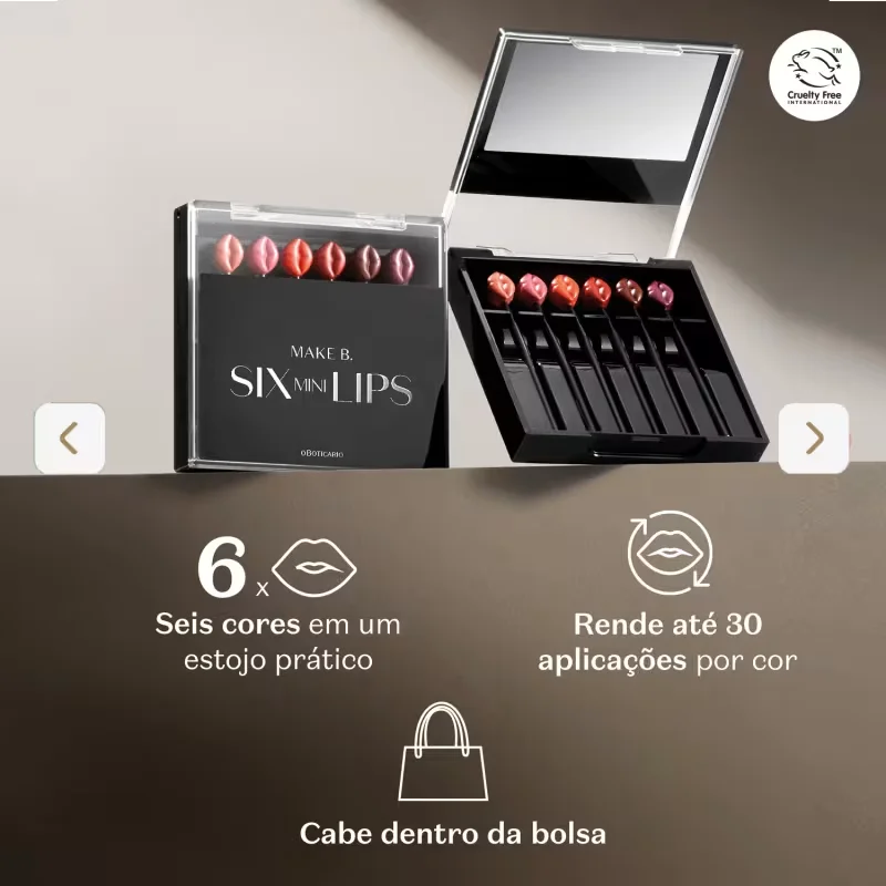 Estojo Mini Batons Six Mini Lips Make B. 6x 0,4g cada