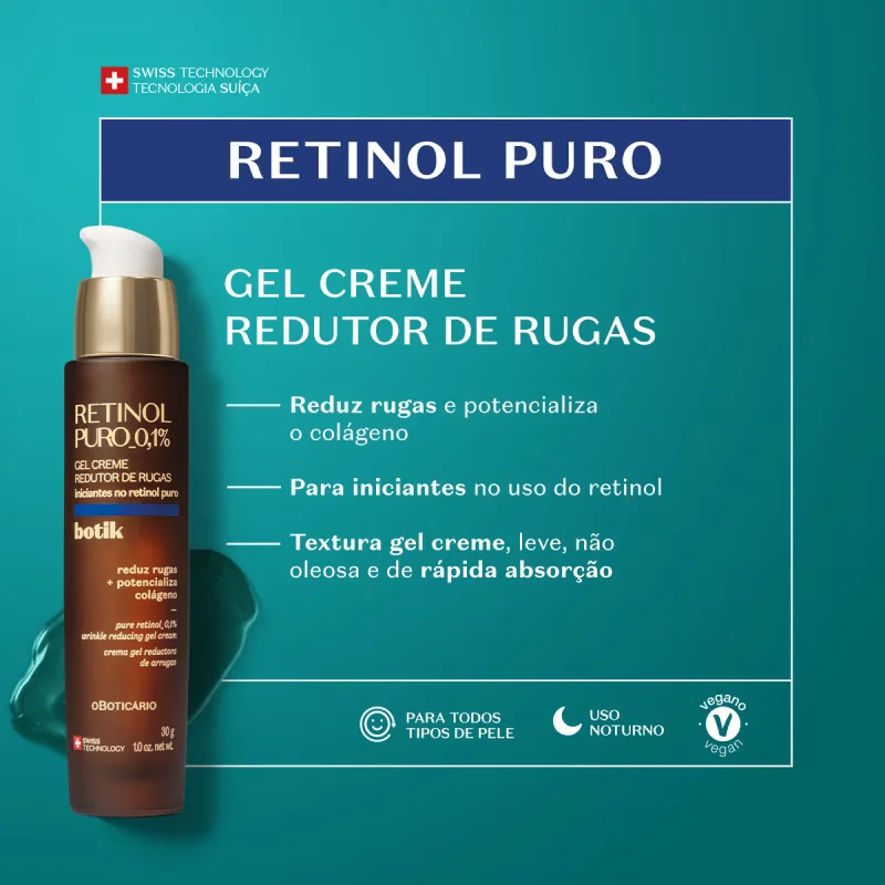 Gel Creme Redutor de Rugas Botik Retinol Puro 30g