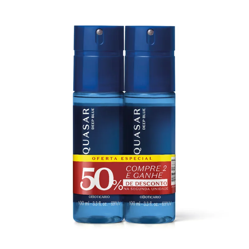 Kit Body Spray Desodorante Quasar Deep Blue 100ml (2 itens)