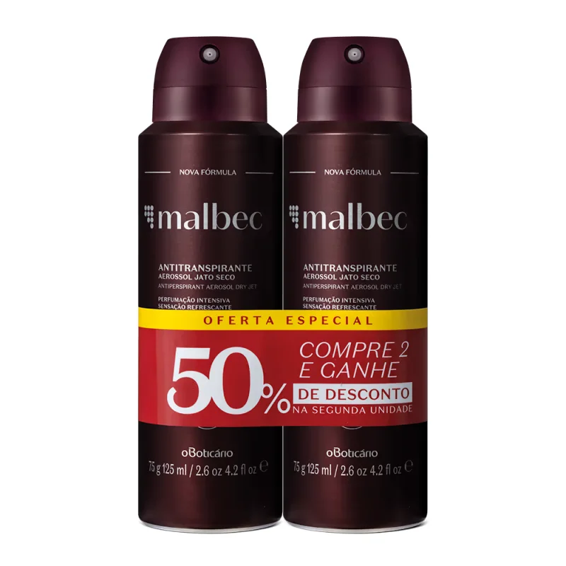 Kit Desodorante Antitranspirante Malbec (2 unidades)