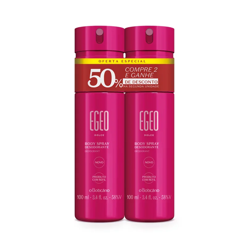 Kit Desodorante Body Spray Egeo Dolce 100ml (2 itens)