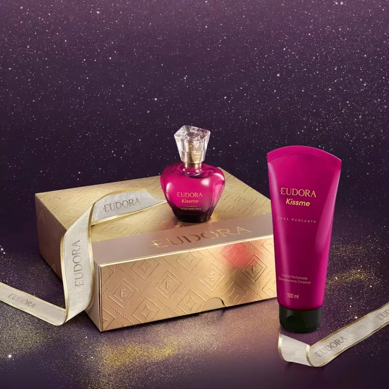 Kit Presente Natal Kiss Me Rosa Marcante Eudora