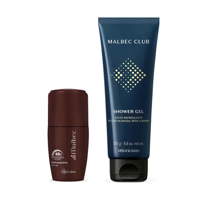 Kit Presente Shower Gel Malbec Club 250g + Desodorante Roll-on Malbec 55ml