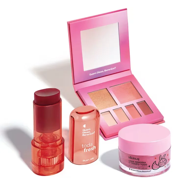 Kit Quem Disse, Berenice? Make Rosa Bordô Multifuncional (3 Produtos)