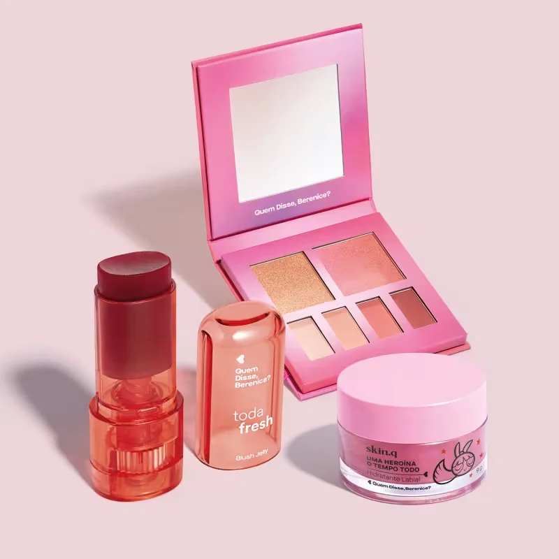 Kit Quem Disse, Berenice? Make Rosa Bordô Multifuncional (3 Produtos)