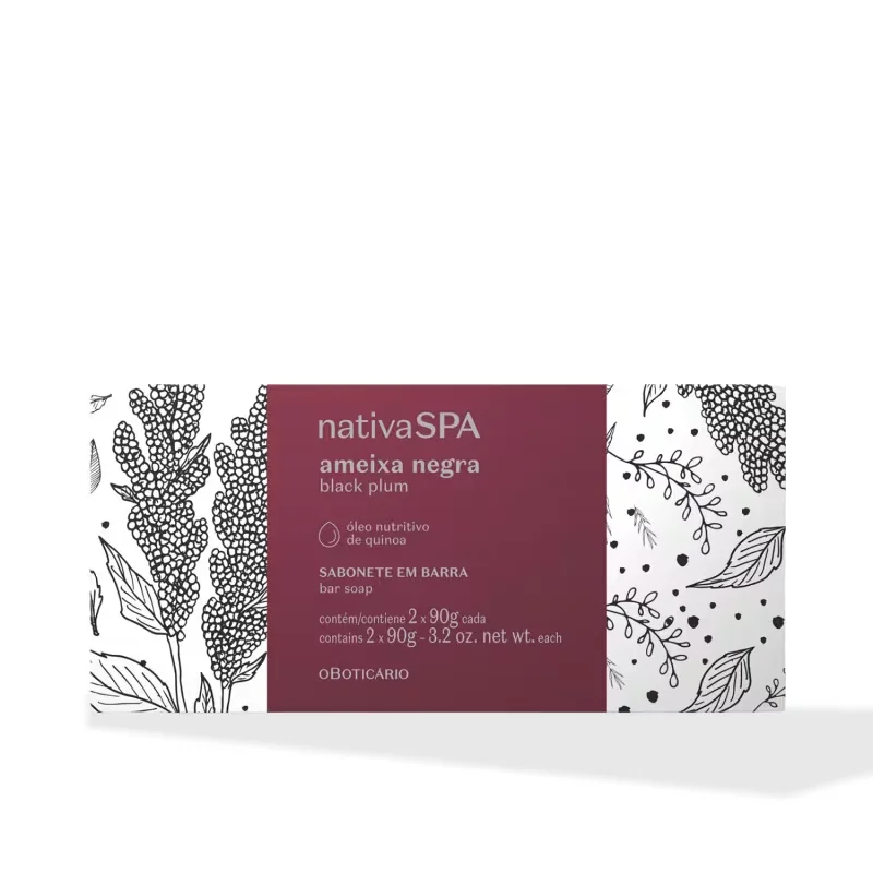 Kit Sabonete Em Barra Nativa Spa Ameixa Negra 2x90g cada
