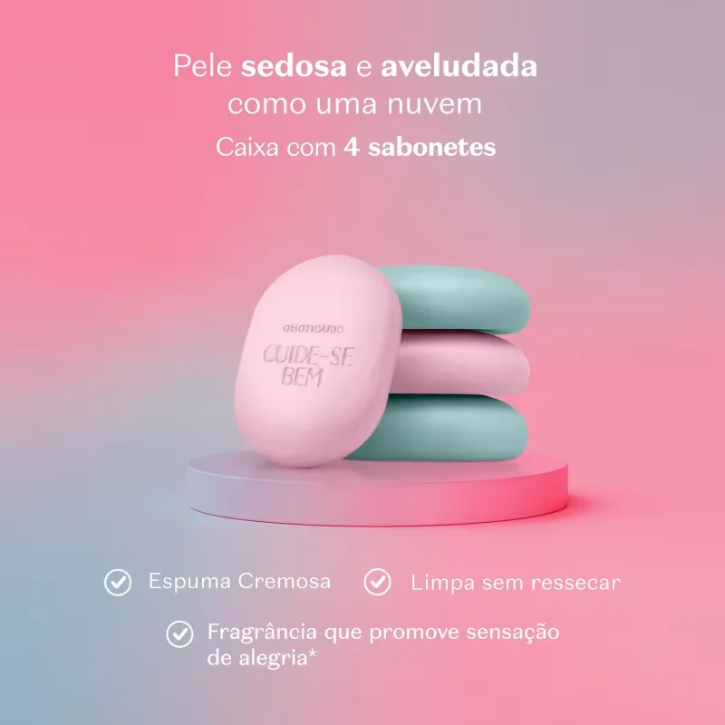 Kit Sabonetes Sortidos Cuide-se Bem Nuvem de Alegria 4x80g