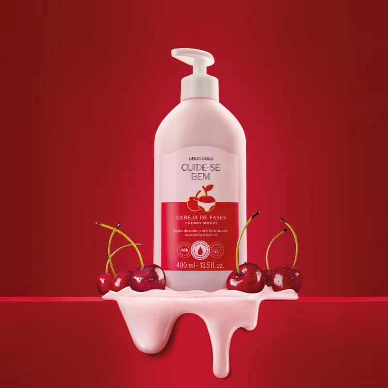 Loção Desodorante Hidratante Corporal Cuide-se Bem Cereja De Fases 400ml