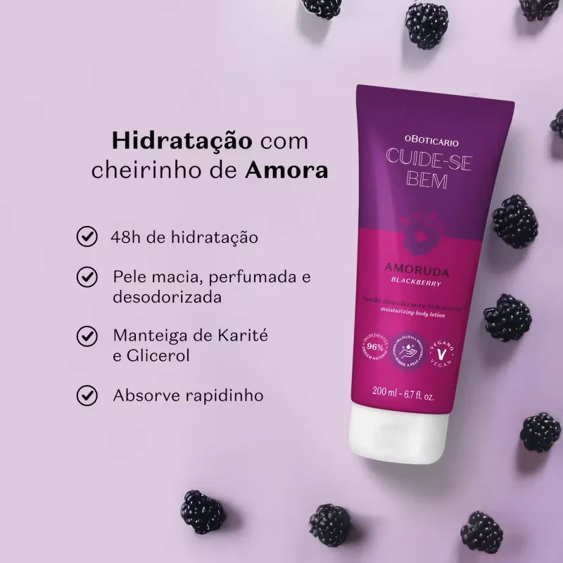 Loção Hidratante Desodorante Corporal Cuide-se Bem Amoruda 200ml