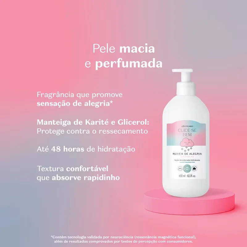 Loção Hidratante Desodorante Corporal Cuide-se Bem Nuvem de Alegria 400ml
