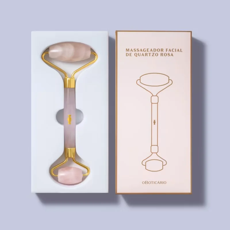 Massageador Facial Rosa de Quartzo