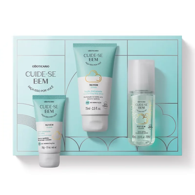 Mini Kit Presente Cuide-se Bem Nuvem (3 Itens)