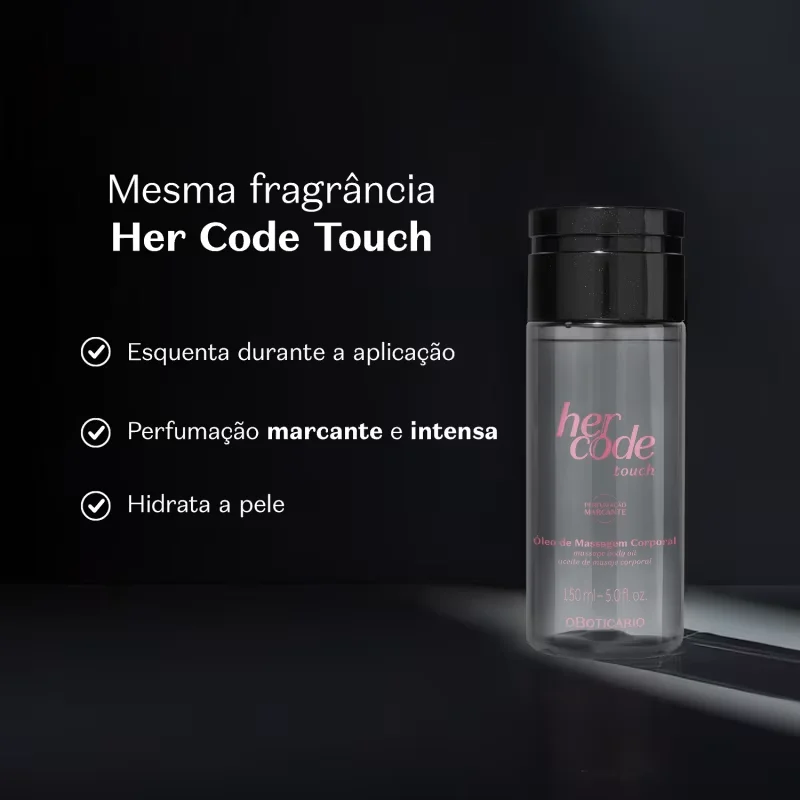 Óleo De Massagem Corporal Her Code Touch 150ml