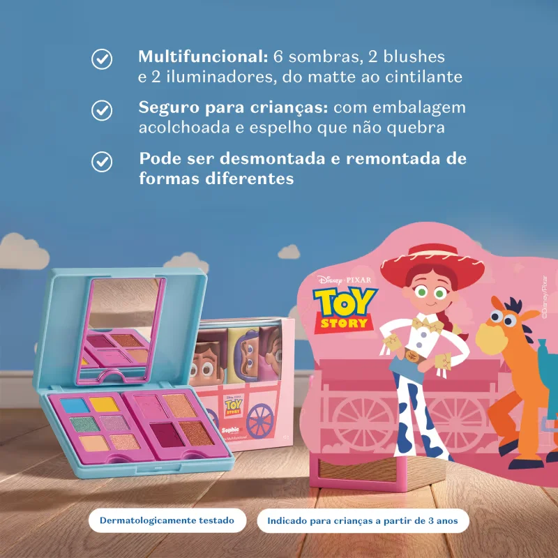 Paleta De Maquiagem Multifuncional Sophie Toy Story Memórias Felizes 10g