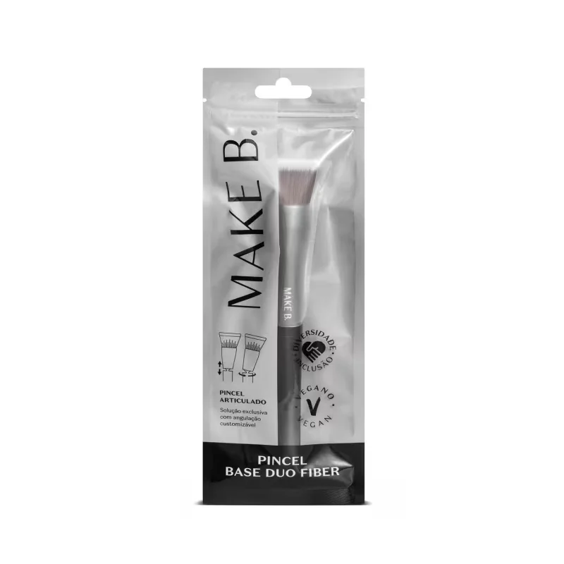 Pincel de Maquiagem Acessível Articulado Base Duo Fiber Make B.