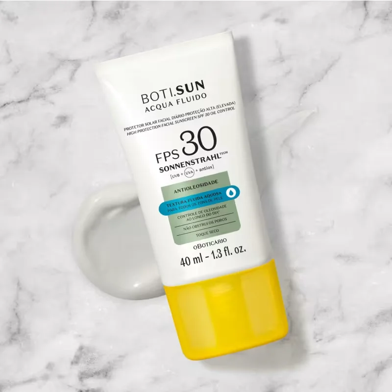 Protetor Solar Facial Antioleosidade FPS30 BOTI.SUN Acqua Fluido 40ml