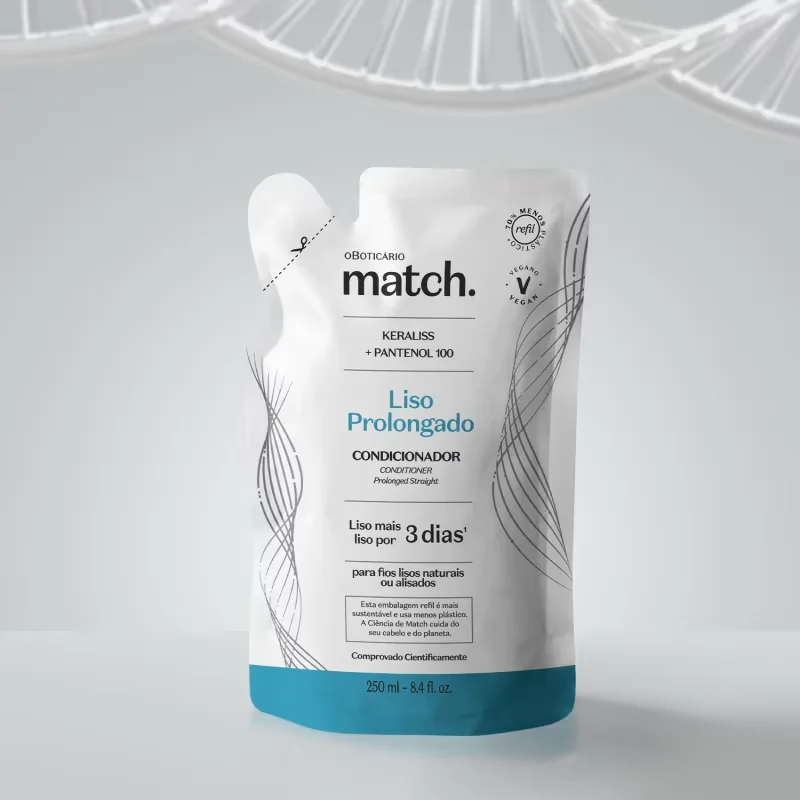 Refil Condicionador Match Liso Prolongado 250ml