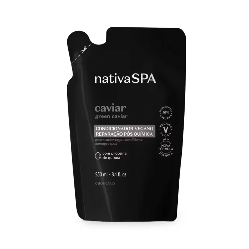 Refil Condicionador Nativa SPA Caviar Reparação Pós Química 250ml