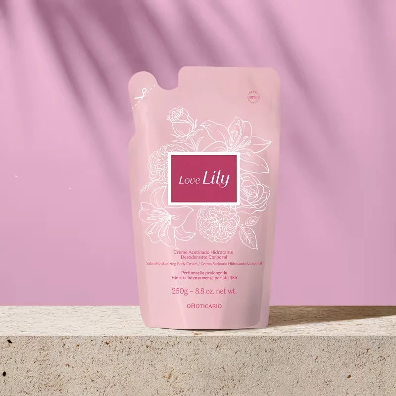 Refil Creme Acetinado Desodorante Hidratante Corporal Love Lily 250g