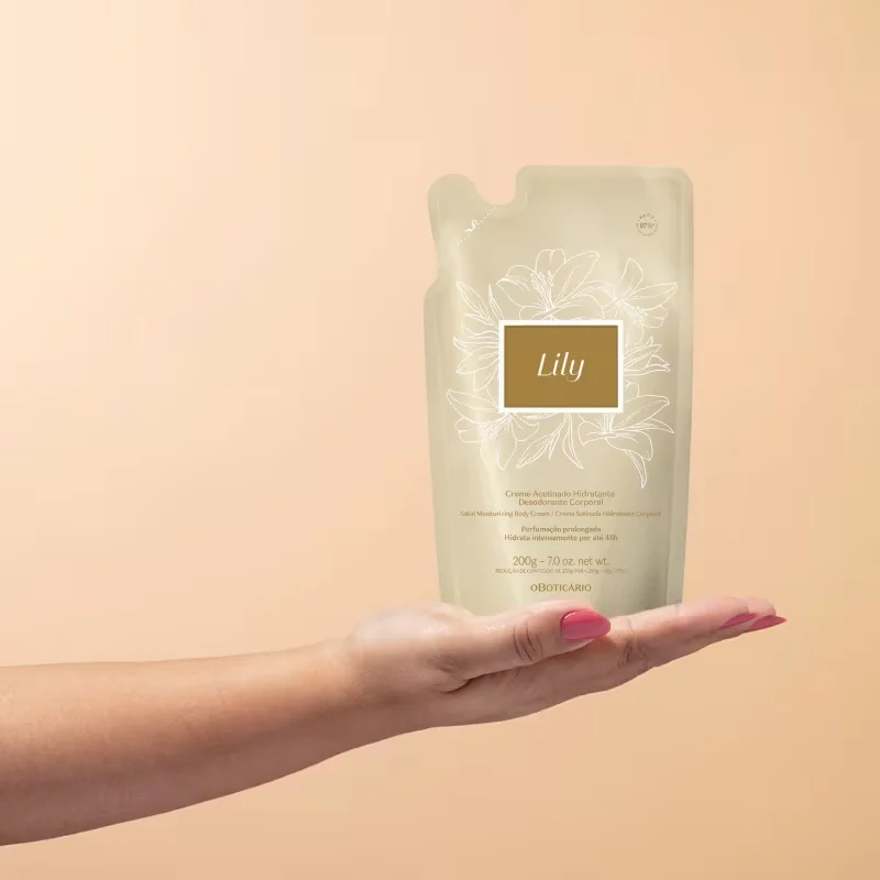 Refil Creme Acetinado Hidratante Desodorante Corporal Lily 200g