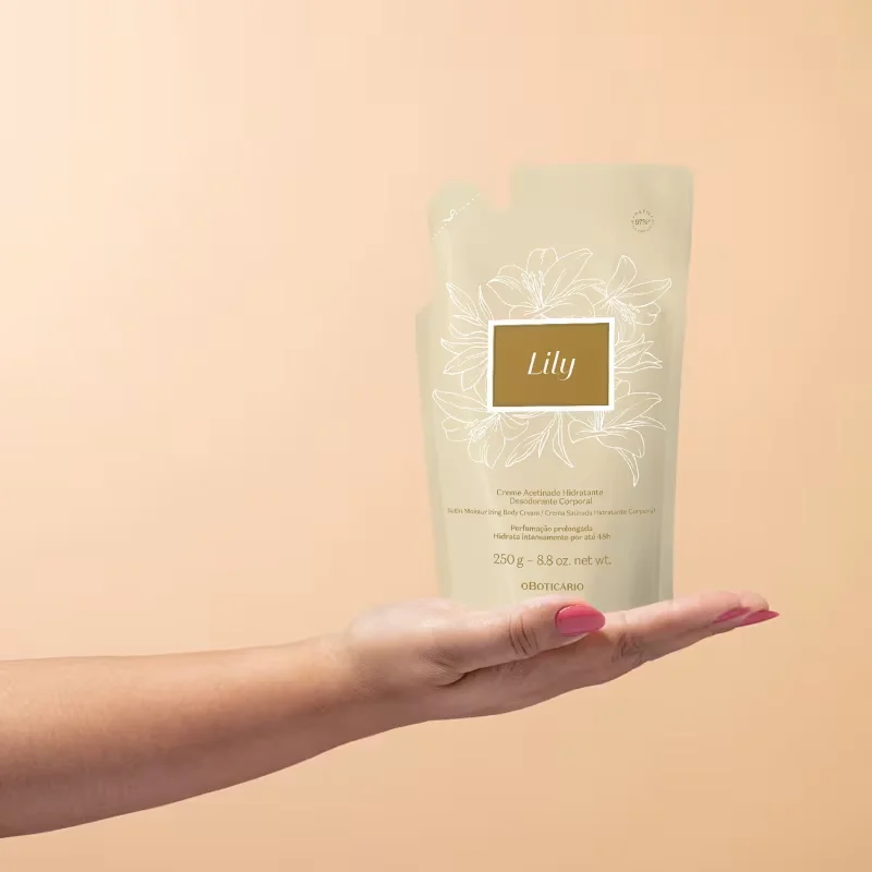 Refil Creme Acetinado Hidratante Desodorante Corporal Lily 250g