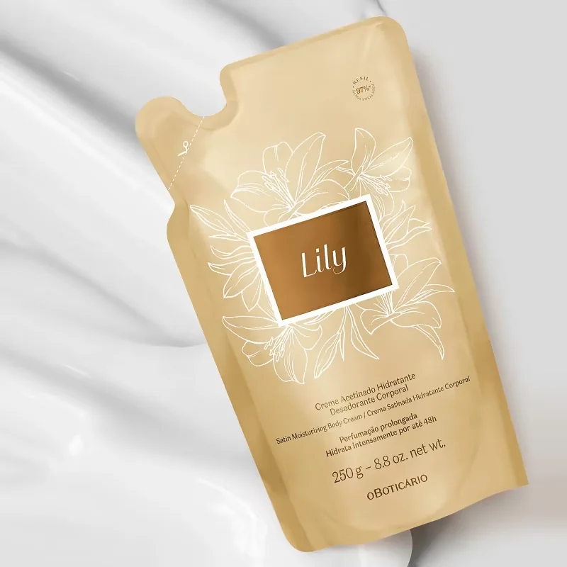 Refil Creme Acetinado Hidratante Desodorante Corporal Lily 250g