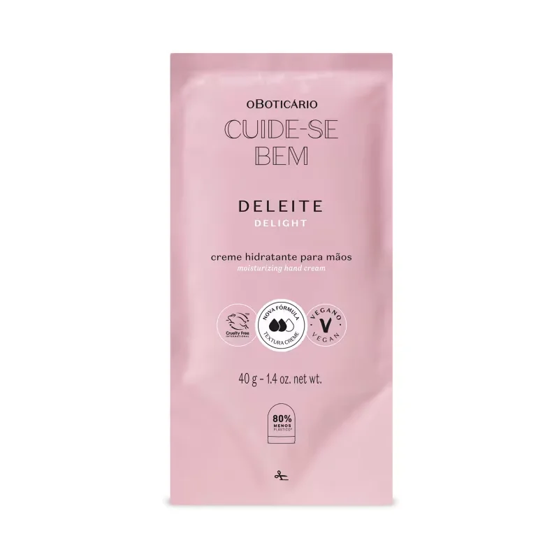 Refil Creme Hidratante para Mãos Cuide-se Bem Deleite 40g