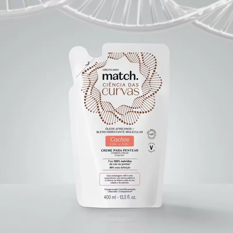 Refil Creme Para Pentear Cachos Match Ciência das Curvas 400ml