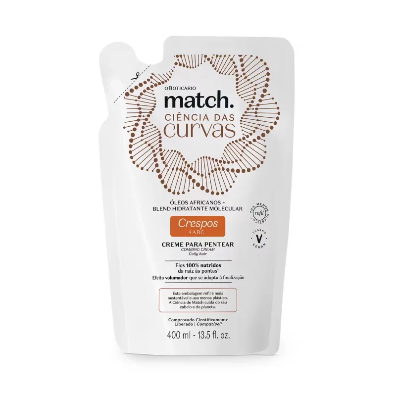 Refil Creme Para Pentear Match Ciência das Curvas Crespos 400ml