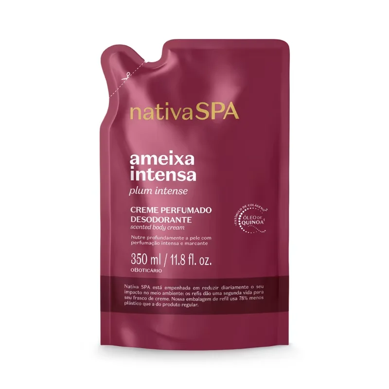 Refil Creme Perfumado Desodorante Corporal Nativa Spa Ameixa Intensa 350ml