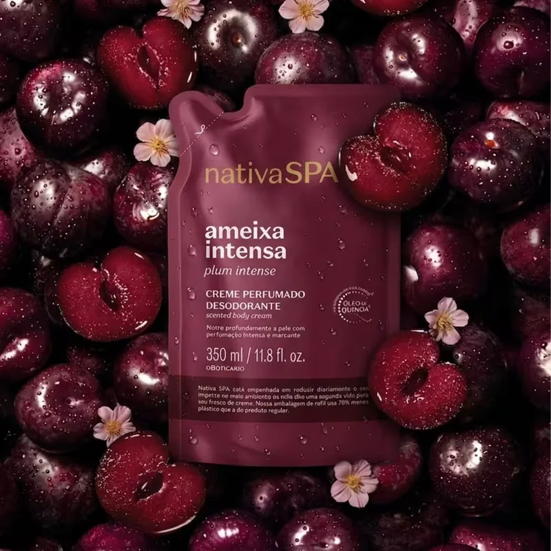 Refil Creme Perfumado Desodorante Corporal Nativa Spa Ameixa Intensa 350ml