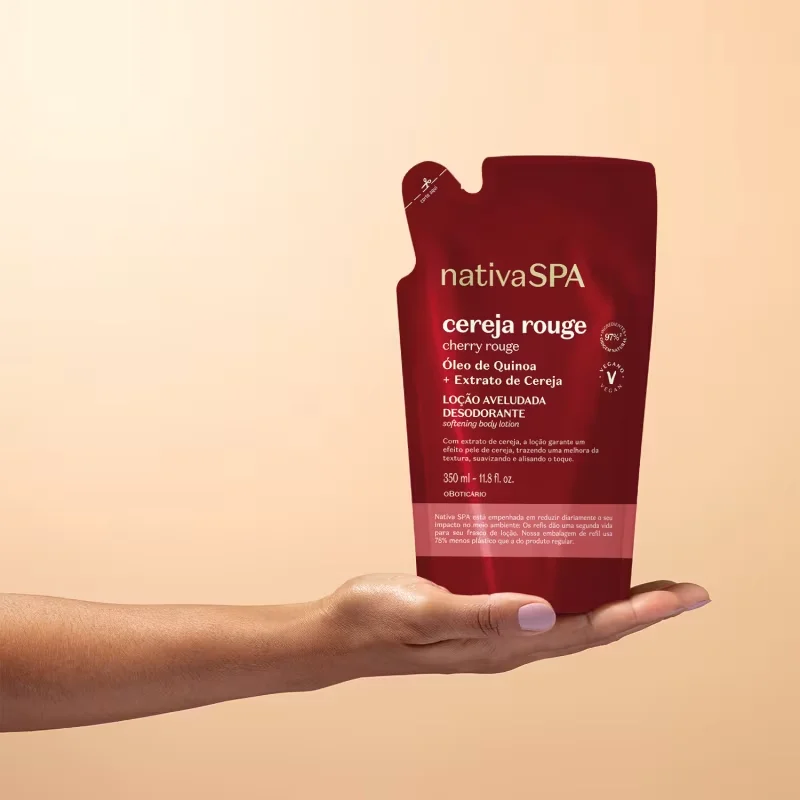 Refil Loção Aveludada Desodorante Corporal Nativa Spa Cereja Rouge 350ml
