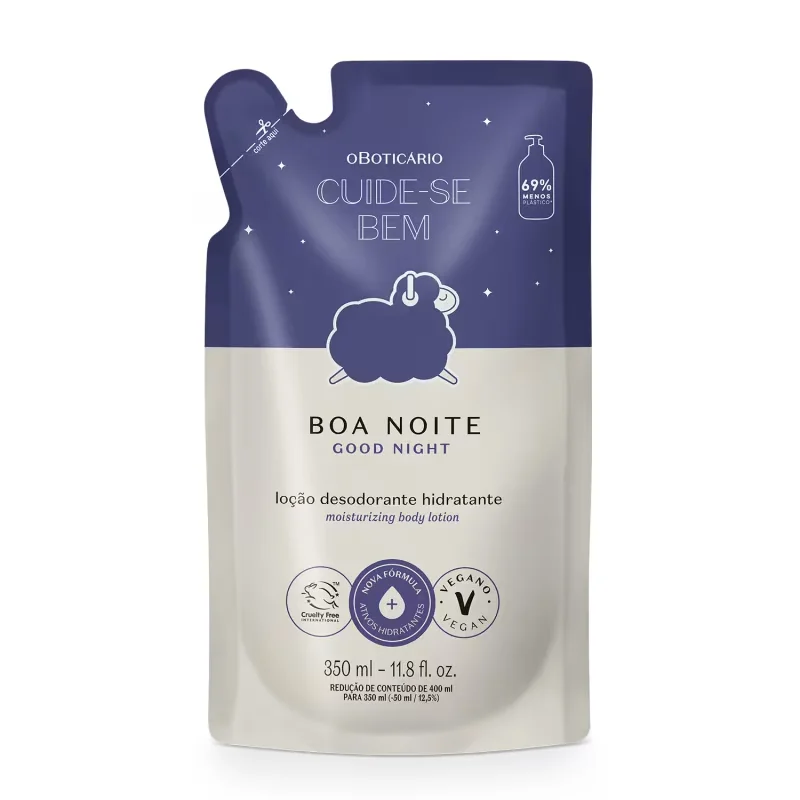 Refil Loção Hidratante Desodorante Corporal Cuide-se Bem Boa Noite 350ml