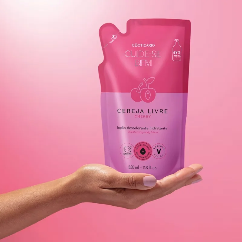 Refil Loção Hidratante Desodorante Corporal Cuide-se Bem Cereja Livre 350ml