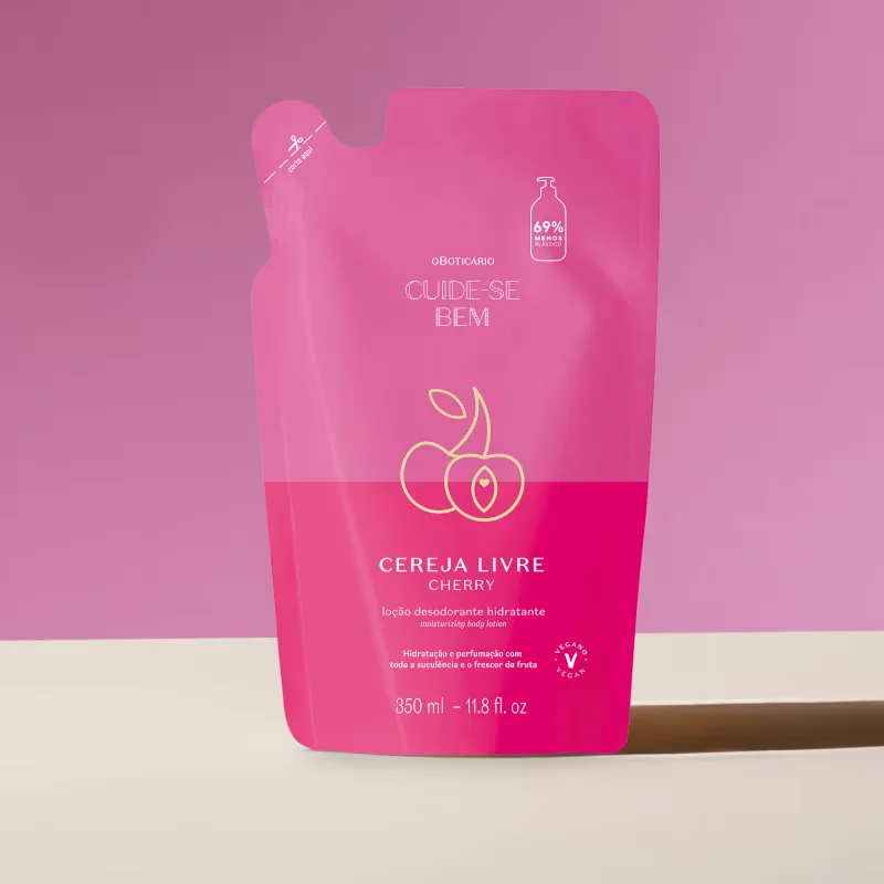 Refil Loção Hidratante Desodorante Corporal Cuide-se Bem Cereja Livre 350ml