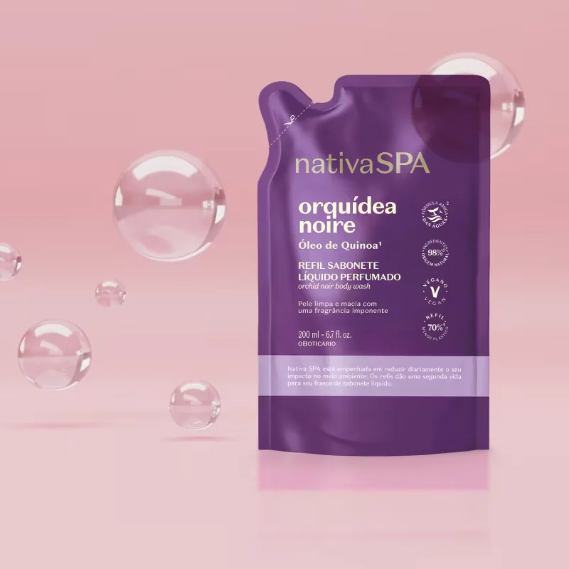 Refil Sabonete Líquido Perfumado Nativa Spa Orquídea Noire 200ml