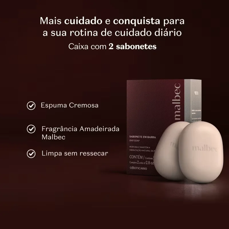 Sabonete em Barra Malbec 2x80g
