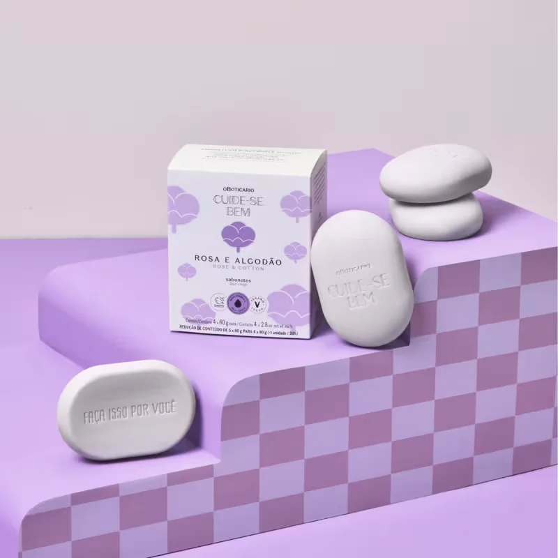 Sabonetes Cuide-se Bem Rosa e Algodão 4x80g Cada