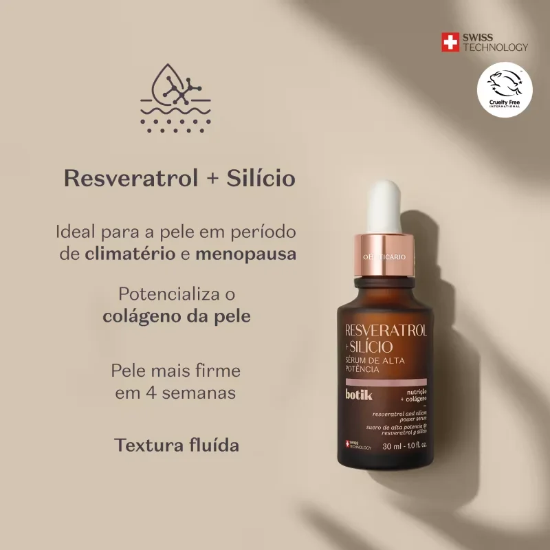 Sérum de Alta Potência Botik Resveratrol E Silício 30ml