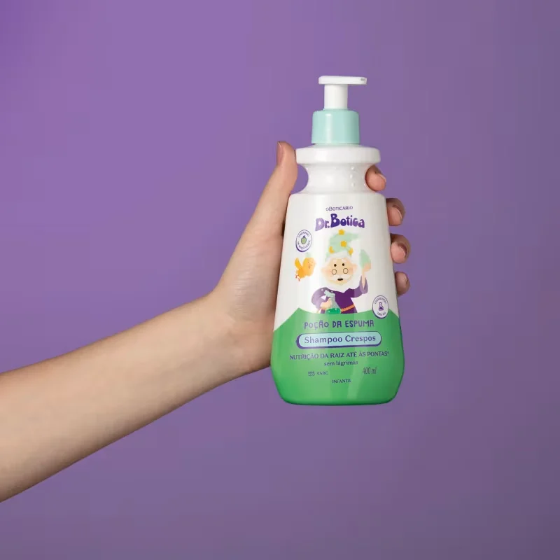 Shampoo Infantil Cabelos Crespos 4 ABC Dr.Botica Poção da Espuma 400ml