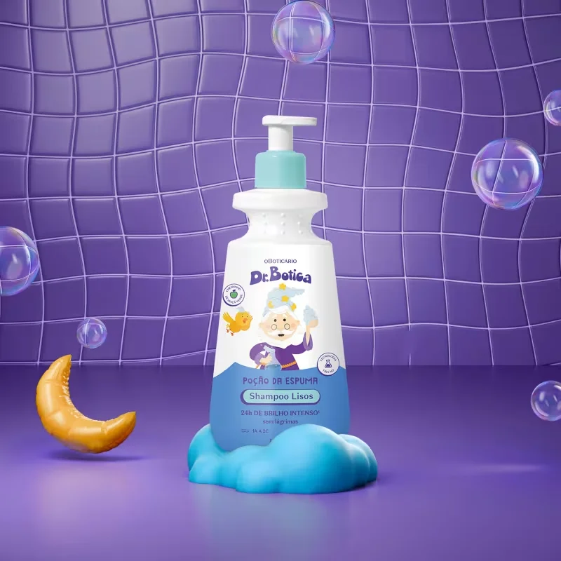 Shampoo Infantil Cabelos Lisos 1A à 2C Dr.Botica Poção da Espuma 400ml