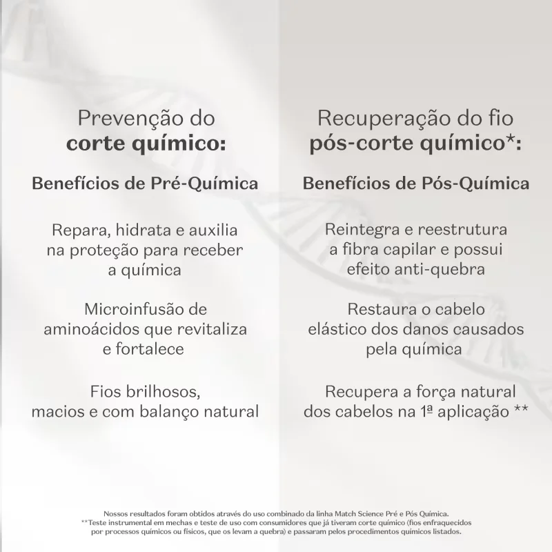 Shampoo Match Science Pré e Pós-Química 300ml