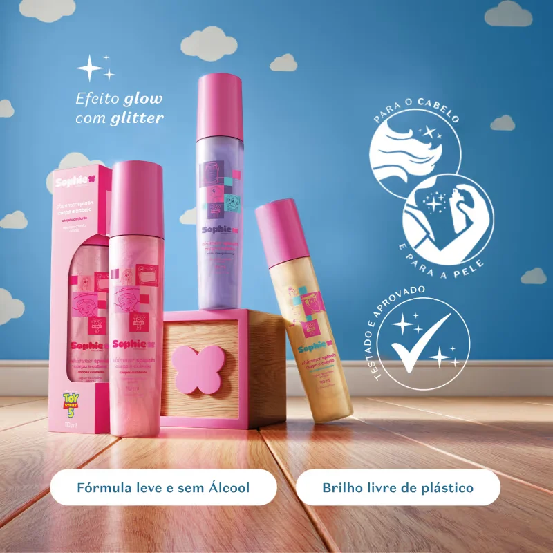 Shimmer Splash Corpo e Cabelo Sophie Toy Story 5 Chapéu Cintilante 110ml